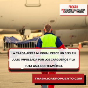 La carga aérea mundial crece un 3,9% en julio impulsada por los cargueros y la ruta Asia-Norteamérica